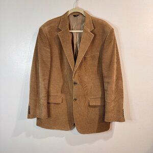 Grant Thomas Lord & Taylor Blazer Jacket Sport Coat 44R Corduroy Brown Preppy
